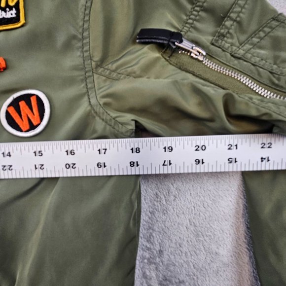 H&M Jacket Girl's 10-12Y Green Skateboard Brooklyn NYC Skaters Full Zip Patches - Picture 9 of 12